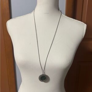 American Eagle Outfitters Silver and Black Pendant Necklace